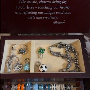 Brighton Jewelry Organizer with 42 charms and necklace